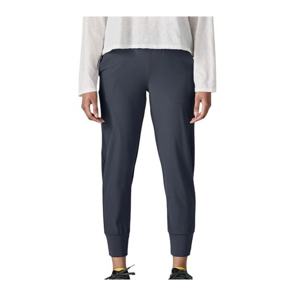 Patagonia Happy Hike Studio Ink Black Gray Pull On Multi Sport Pants S - Picture 1 of 11
